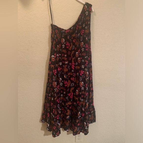 Torrid one shoulder black printed dress sz 2 - Picture 2 of 4